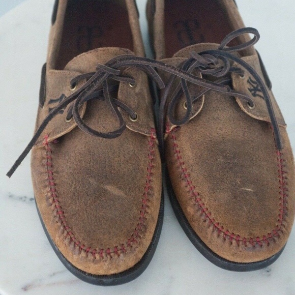Allen Edmonds Brown Suede Boat Shoe Loafers with Black Laces main image 12